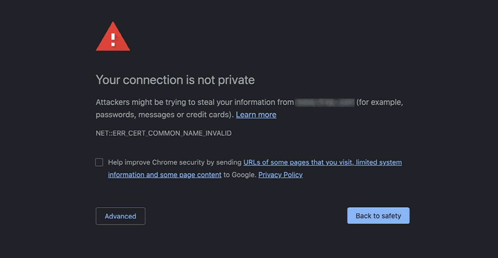 没有SSL证书的网站报警页面