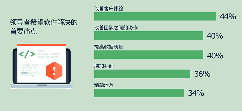 领导者希望软件解决的首要痛点