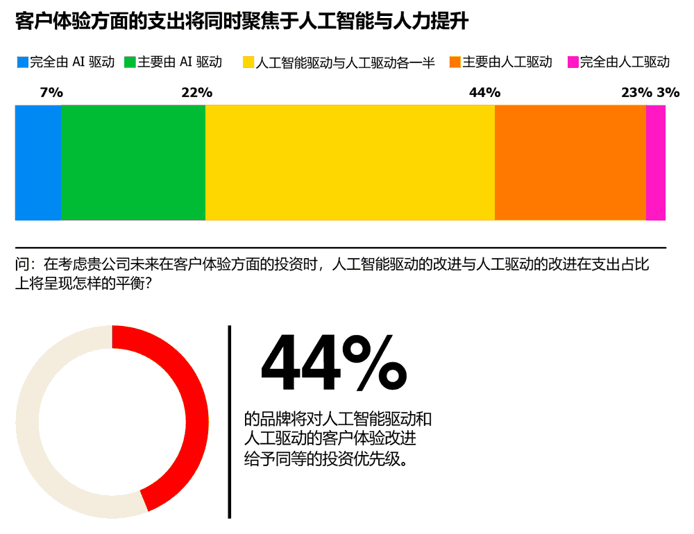 户体验方面的支出将同时聚焦于人工智能与人力提升