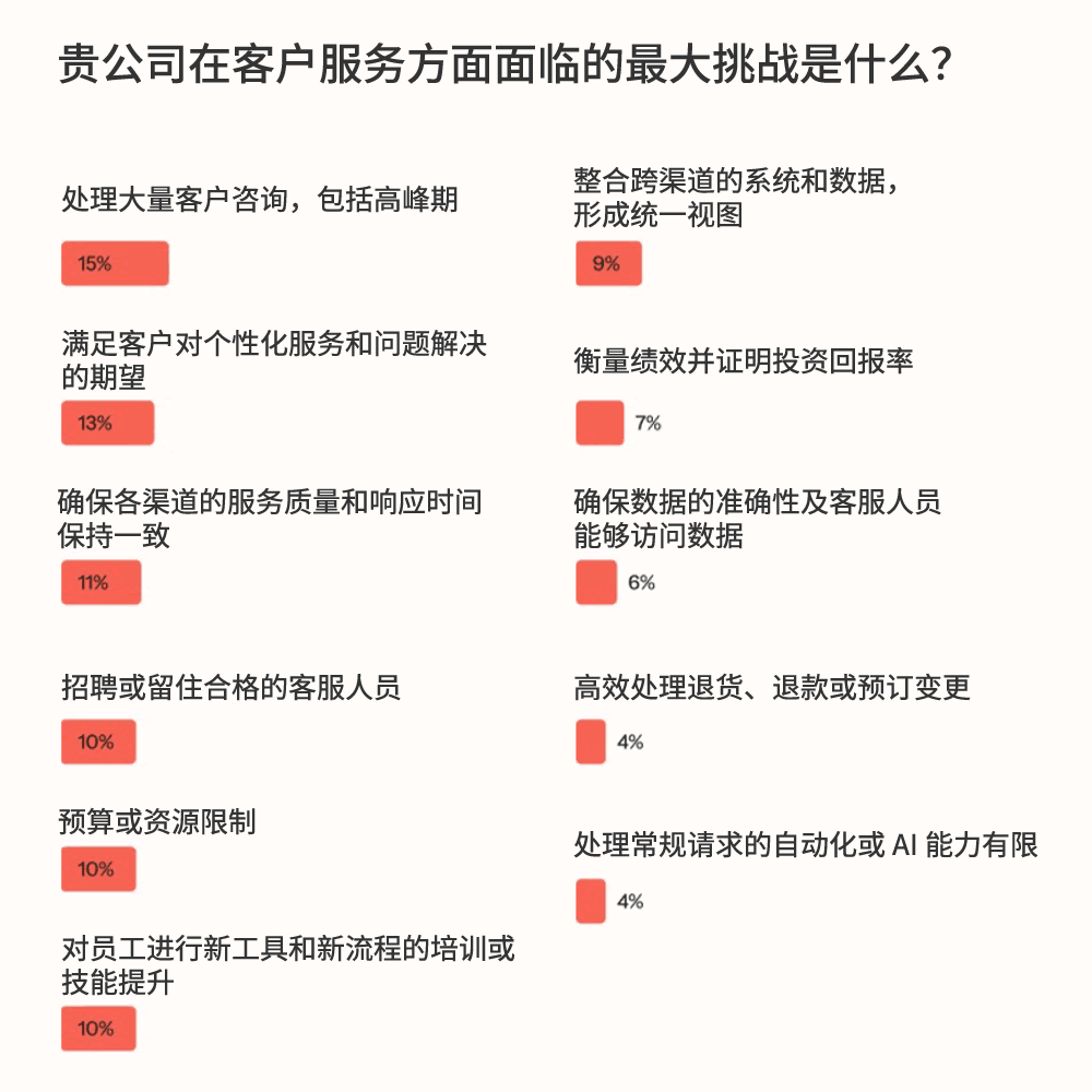 贵公司在客户服务方面面临的最大挑战是什么